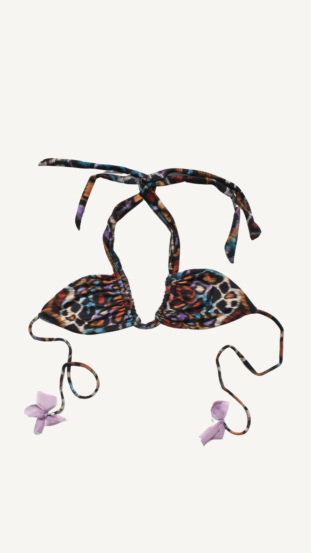 Top Bora Bora - Leopardo colores + lavanda satinado