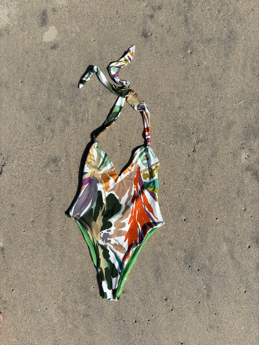 Enterizo Isla - Natura + verde coral