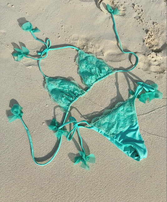 Braga Cacique con encaje - Aqua